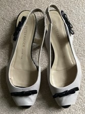 Peter Kaiser Grey Leather Flat