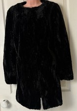 M&S Black Faux Fur Coat Petite