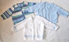 X3 6 To 12 Month HANDMADE knitted Cardigan Boys/girls