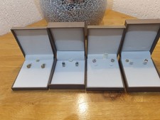 DIAMONIQUE QVC FOUR PAIRS OF EARRINGS 