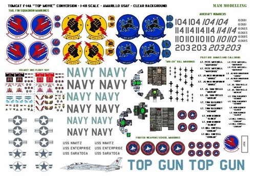 Decals for top movie - 1:48, movie"