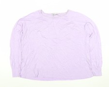 ZARA Women Purple Knit Crew