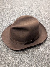 Christys London Brown Fedora Hat Size 7 3/8 Wool - #1007