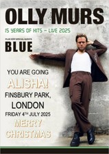 Personalised Olly Murs Tour 2025 Ticket Reveal Card A5