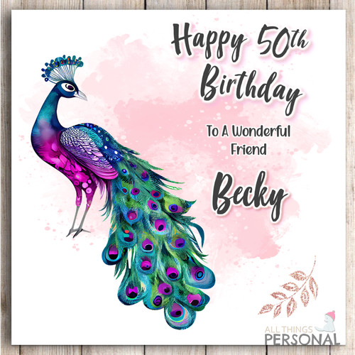 Peacock birthday card special - card,