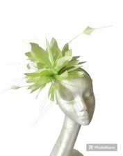Lime  Feather Fascinator for Weddings, Races and Proms