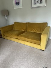 Yellow Velvet 4 Seater Sofa