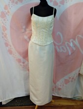 Wedding dress size 12 ivory satin Benjamin Roberts, see measurement chart, A