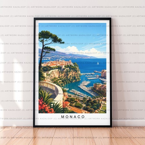 Monaco unframed illustration - unframed,