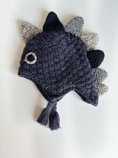 Dinosaur Knitted Trapper Hat Navy Blue Boys Age 3-9 Months NEXT