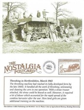 Postcard Land Girl Threshing