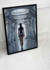 SEXY GIRL BUM POSTER CYBER WALL ART FANTASY ANIME SCI FI EROTIC SIZE A4 A3 A2 A1