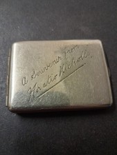 Vintage Silver Plate Matchbook Cover, match vesta, match book holder, Gilt lined