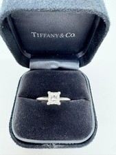 Tiffany & Co. Platinum Diamond Princess Cut Engagement Ring .69ct IVS2