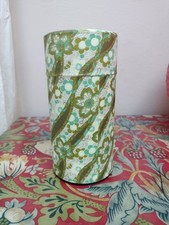 Habitat Japanese Green Washi Wrapped metal Tea Matcha Canister Caddy Sealed Tin