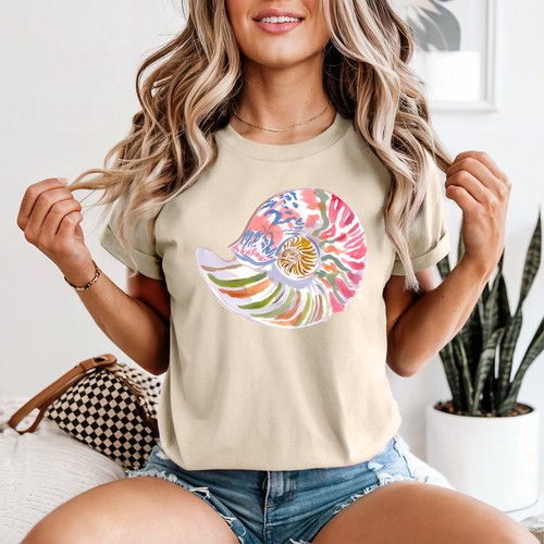 Colourful nautilus shell - colourful,