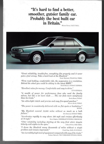Nissan bluebird press comments - bluebird,