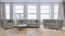 Chesterfield Sofa Suite Grey