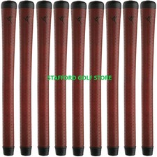 The Grip Master The Roo Leather Golf Grips Standard Size Core .600 Red Set of 9