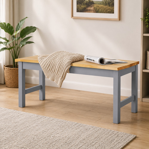 Wooden dining bench 90cm - wooden,