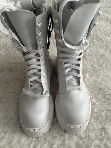 Zara white leather military - zara,