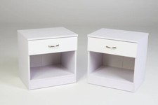 Pair of White Bedside Cabinets