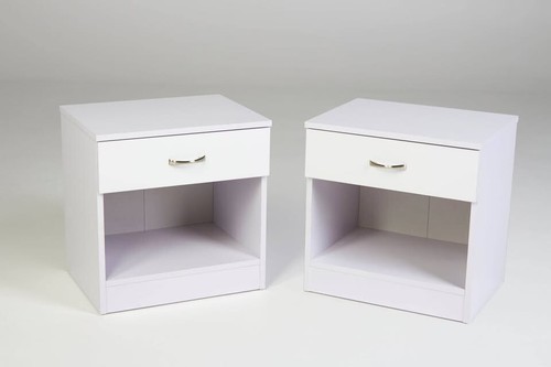 Pair white bedside cabinets - pair,