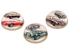 CLASSIC CAR GLASS PAPERWEIGHT CHOOSE 1 OF 3 JAGUAR S-TYPE E-TYPE MORGAN