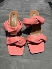 Primark Ladies Mule Heeled Peach Sandles Size 8