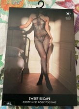 Ann Summers .SWEET ESCAPE - CROTCHLESS BODYSTOCKING Size M/L -14-18 - New In Box