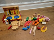 Huge wooden chopping food bundle with Bigjigs cooker, tray & accessories