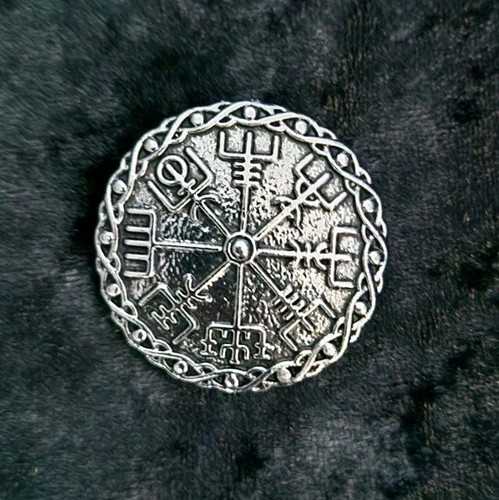Viking vegvisir compass brooch - vegvisir,