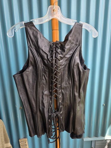 Diva black leather - leather, corset