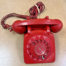 1960's Retro BT 706 Red Rotary Dial Telephone - Untested