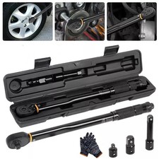 1/4" 1/2" 3/8" Square Drive Torque Wrench Ratchet 13.6-108.5Nm 10-80Ft-Lb 3 in 1