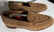 Gorgeous Grenson Tan Brown Nubuck Leather Shoes Penny Loafers Mens UK 10.5 E