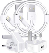 Apple MFi Certified iPhone Charger Plug and Lightning Cable - Fast Wall Charging