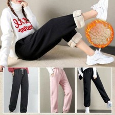 Winter Women Warm Thick Trousers Thermal Fleece Lined Stretchy Leggings Pants UK