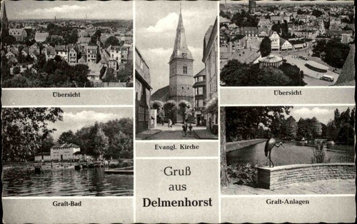 Delmenhorst postcard 1950 60 - delmenhorst, ~