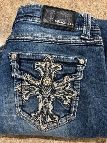 Grace blue denim bootcut - in,