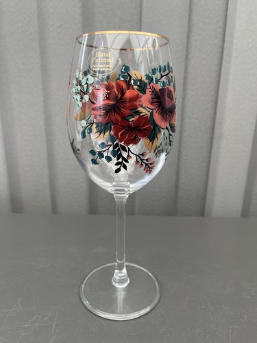 Hand painted floral - hand, wine
