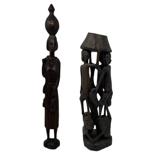 Hand carved african ebony wood - african,