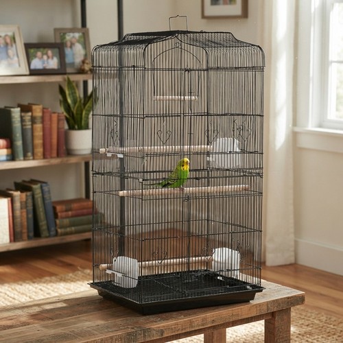 Elegant metal bird cage with - elegant,