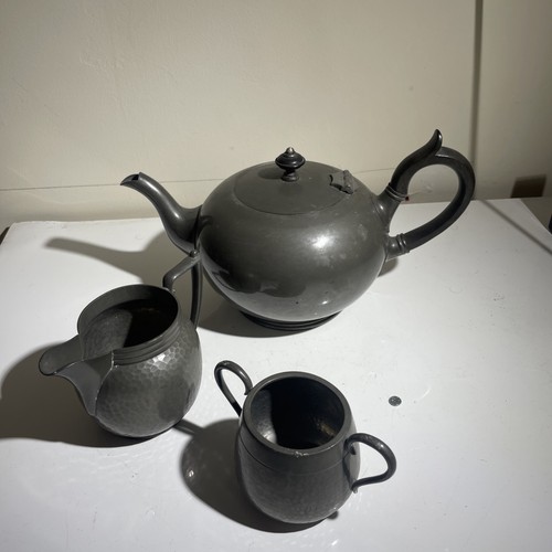Period pewter hammered tea - period,