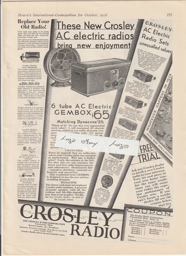1928 crosley radio - radio, magazine