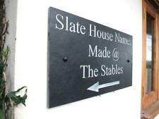 Engraved Natural Slate House Door Sign Name Number Plaque Gold Silver or White