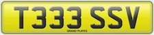Number plate T333 SSV