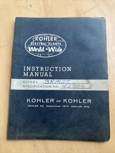 Vintage kohler instructions - kohler,