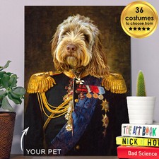 Royal Pet Portrait - custom vintage Renaissance dog portrait cat admiral king