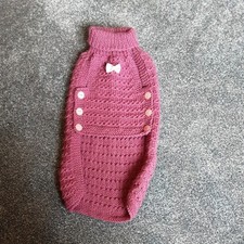 Hand knitted dog coat pink - dog,